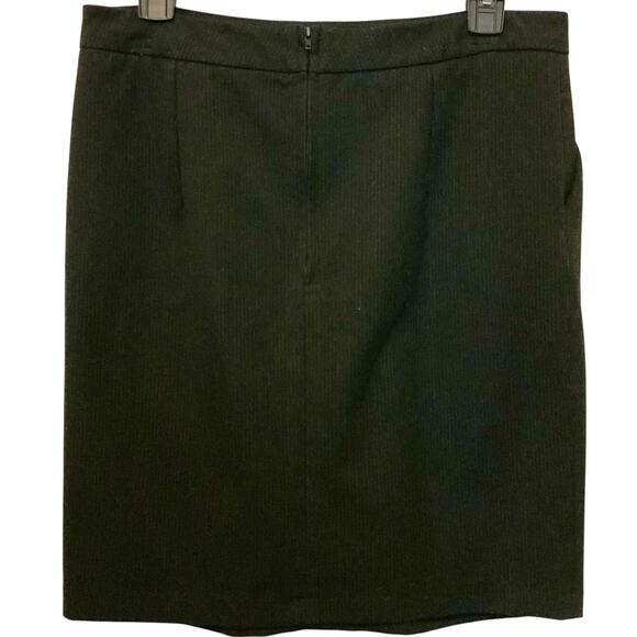 Zara Basic Gray Pinstripe Skirt Tulip Inverted Pleated Large - Picture 4 of 8